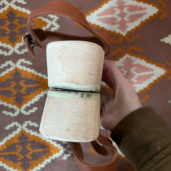 Lotta’s Stockholm Swedish Leather Open Toe Sandal Strappy Clogs Tan Brown 38 7.5 - Picture 10 of 11